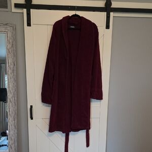 Lands' End Plush Maroon Robe
